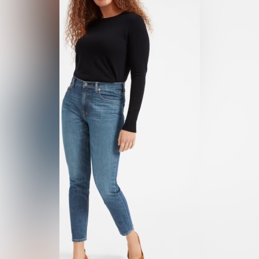 NWT Everlane Women’s Mid Blue High Rise Skinny Jeans Plus Sz 33 Regular
